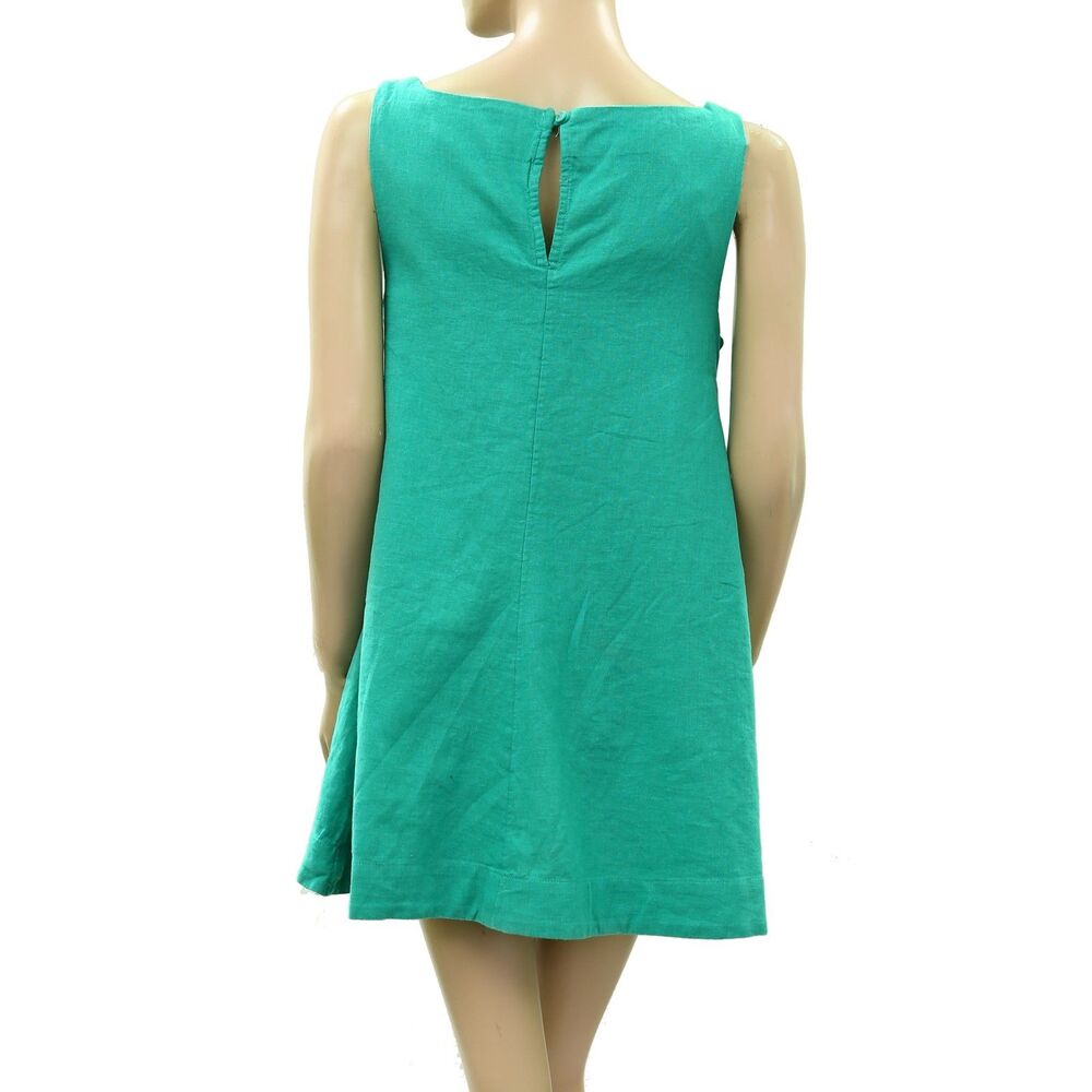 Free People Free-Est Breezy Linen Mini Dress Sleeveless Square Neck S 292032 - Picture 5 of 8